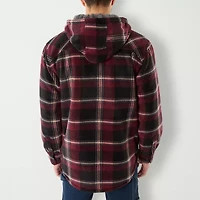 Smiths Workwear Sherpa Lined Mens Fleece Hooded Midweight Shirt Jacket