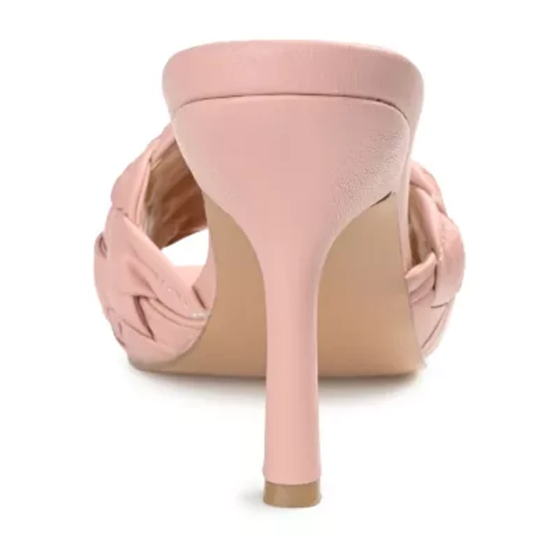 Journee Collection Raquelah Womens Round Open Toe Stiletto Heel Pumps