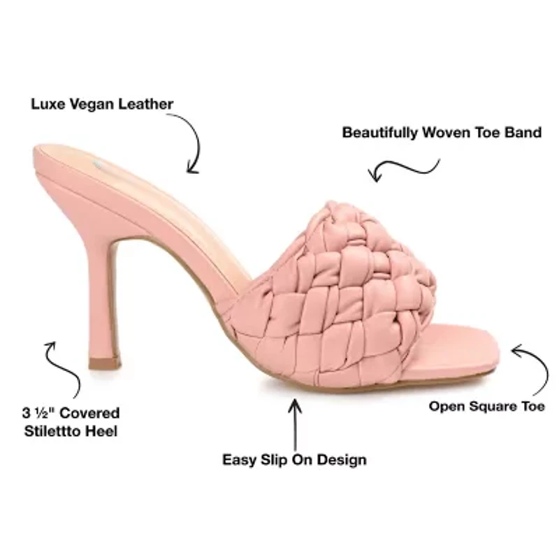 Journee Collection Raquelah Womens Round Open Toe Stiletto Heel Pumps