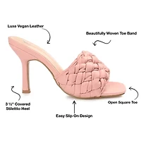 Journee Collection Raquelah Womens Round Open Toe Stiletto Heel Pumps