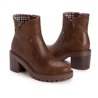 Muk Luks Womens Lucy Lucia Stacked Heel Booties