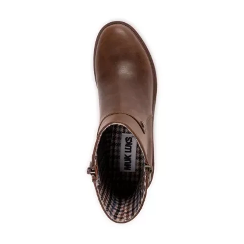 Muk Luks Womens Lucy Lucia Stacked Heel Booties