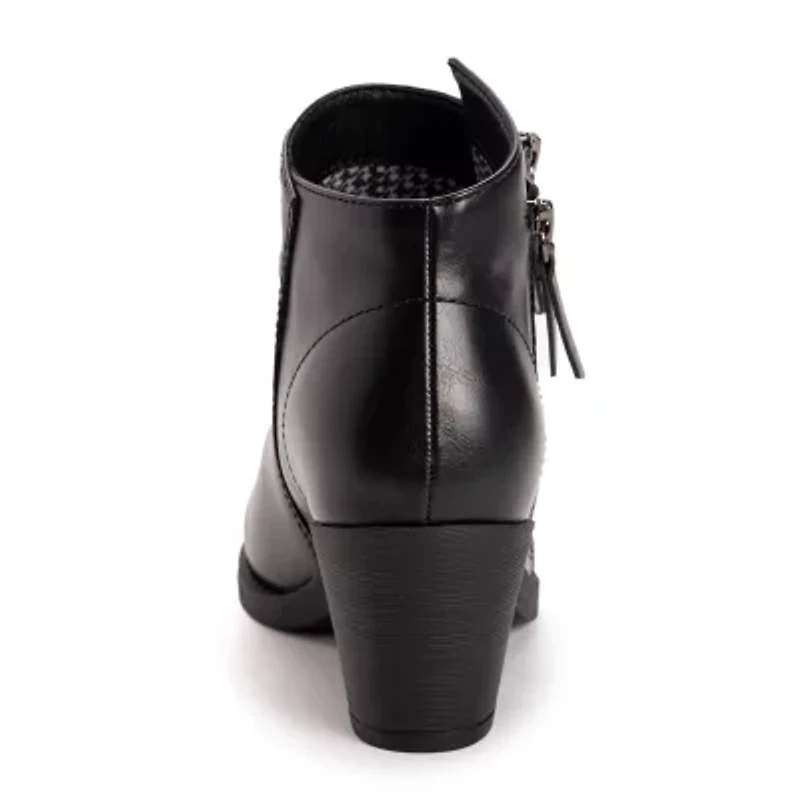 Muk Luks Womens Yellowstone Yardley Block Heel Booties