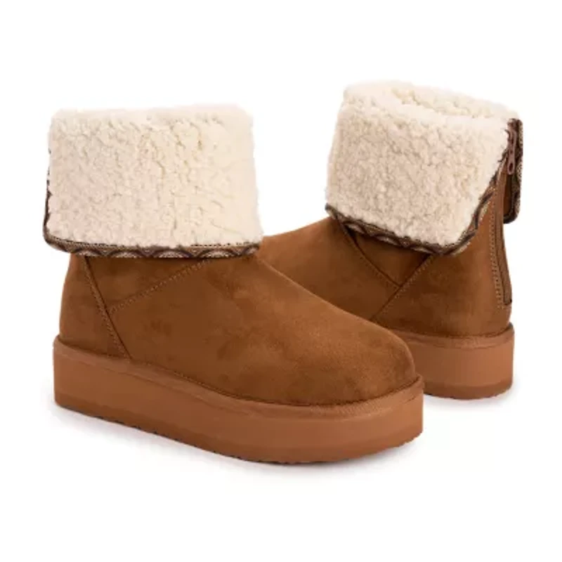 Muk Luks Womens Amelia Flat Heel Winter Boots