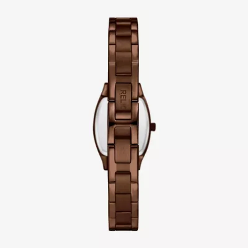 Relic By Fossil Womens Brown Stainless Steel Bracelet Watch Zr34663