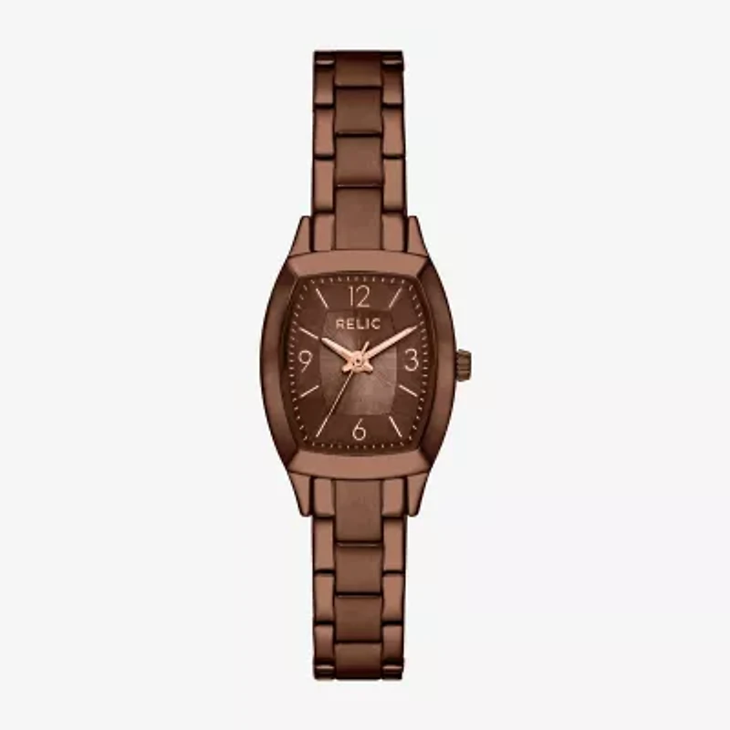 Relic By Fossil Womens Brown Stainless Steel Bracelet Watch Zr34663