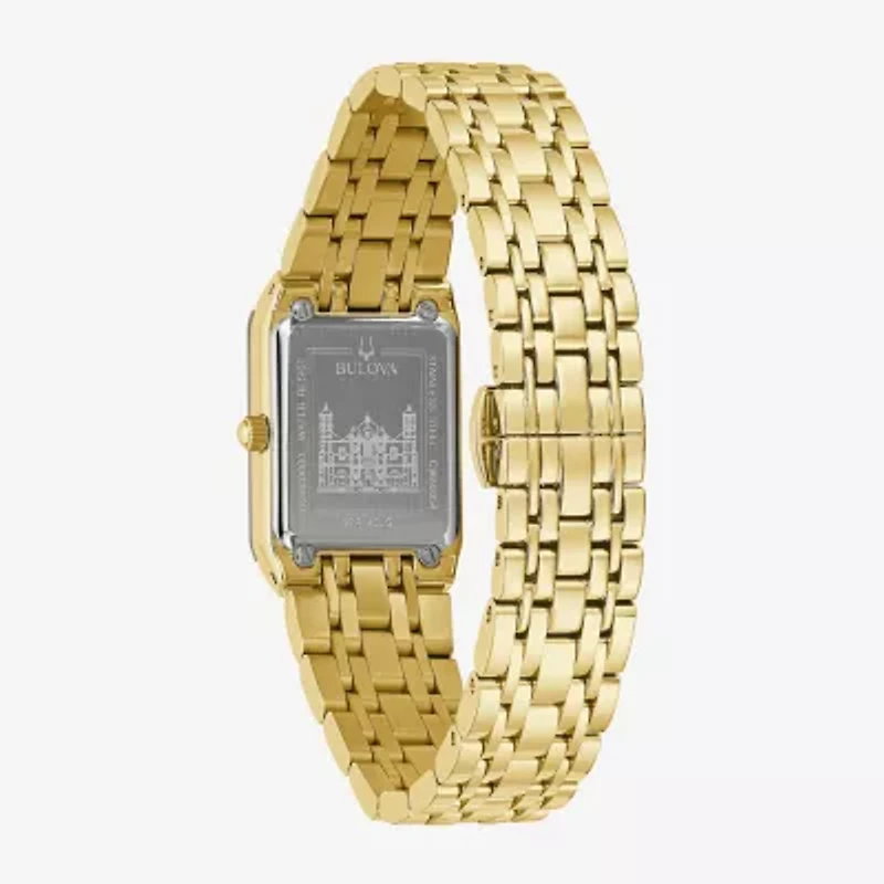 Bulova Our Lady Of Guadalupe / Nuestra Señora De Guadalupe Womens Diamond Accent Gold Tone Stainless Steel Bracelet Watch 97p140lg