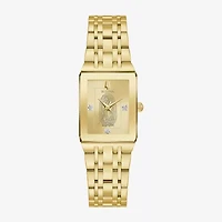 Bulova Our Lady Of Guadalupe / Nuestra Señora De Guadalupe Womens Diamond Accent Gold Tone Stainless Steel Bracelet Watch 97p140lg