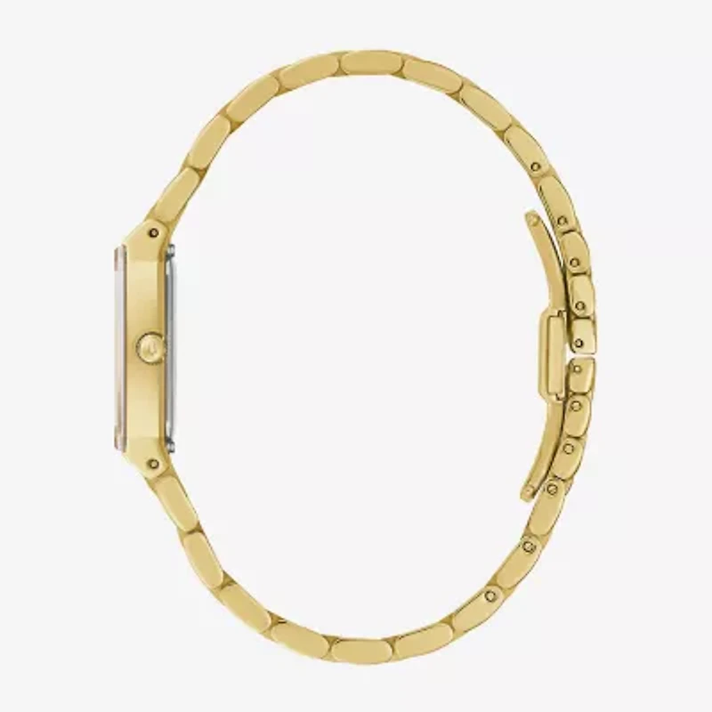 Bulova Our Lady Of Guadalupe / Nuestra Señora De Guadalupe Womens Diamond Accent Gold Tone Stainless Steel Bracelet Watch 97p140lg