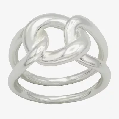 Sparkle Allure Open Womens 5.5MM Pure Silver Over Brass Knot Band