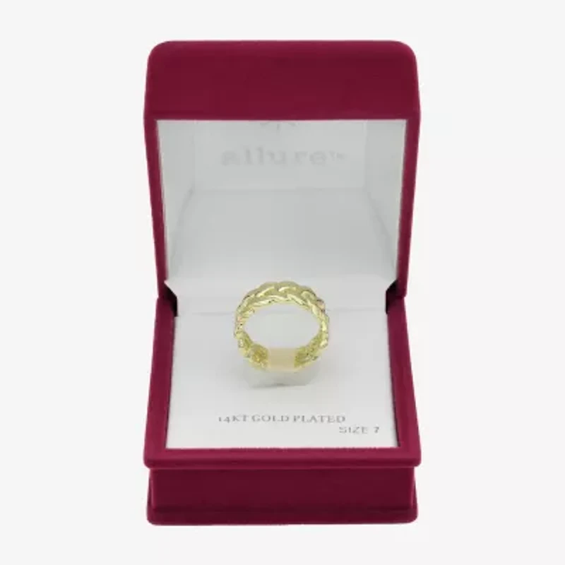 Sparkle Allure Braided Womens 7.5MM 14K Gold Over Brass Band