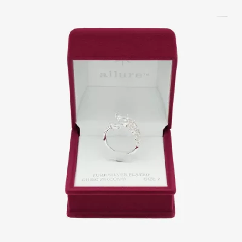 Sparkle Allure Wrap Womens Cubic Zirconia Pure Silver Over Brass Bypass  Band