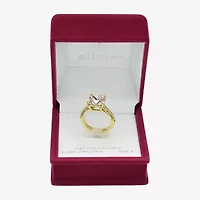 Sparkle Allure Womens Pink Crystal 14K Gold Over Brass Square Cocktail Ring
