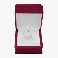 Sparkle Allure Polished Womens 2.5MM Pure Silver Over Brass Heart Delicate Band