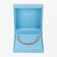 Sparkle Allure Baguette Womens Cubic Zirconia 14K Gold Over Brass 16 Inch Tennis Necklace