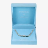 Sparkle Allure Graduated Womens Cubic Zirconia 14K Gold Over Brass 16 Inch Tennis Necklace