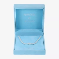 Sparkle Allure Graduated Womens Cubic Zirconia Pure Silver Over Brass 16 Inch Tennis Necklace