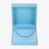 Sparkle Allure Womens Cubic Zirconia 14K Gold Over Brass 16 Inch Tennis Necklace