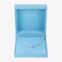 Sparkle Allure Womens Cubic Zirconia Pure Silver Over Brass 16 Inch Tennis Necklace