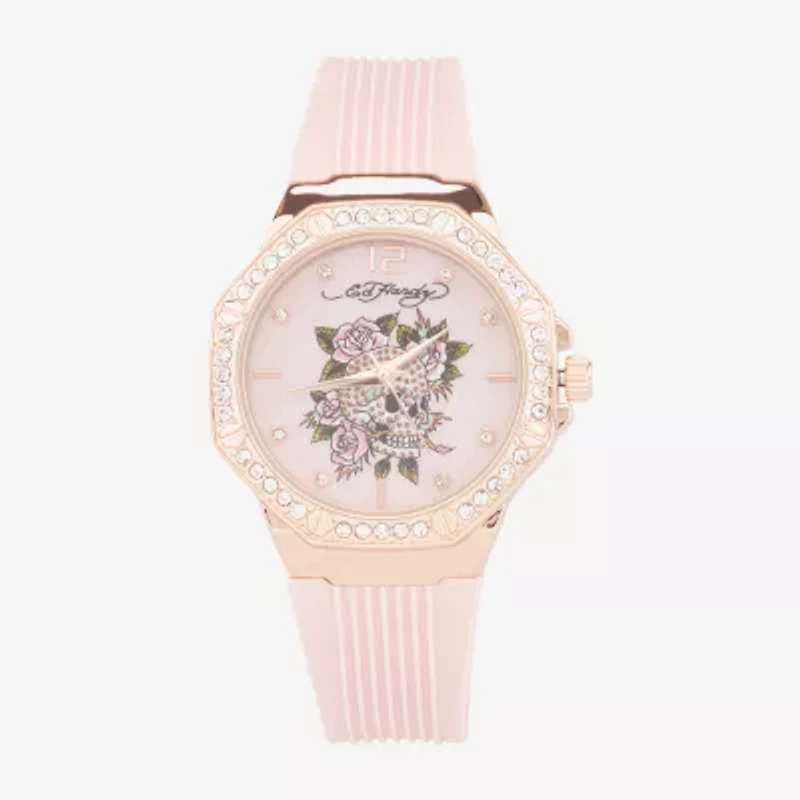 Ed Hardy Womens Pink Strap Watch 14970r-42-E12