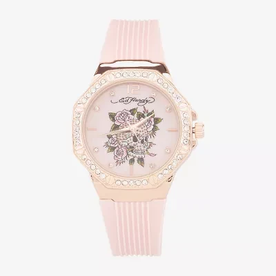 Ed Hardy Womens Pink Strap Watch 14970r-42-E12