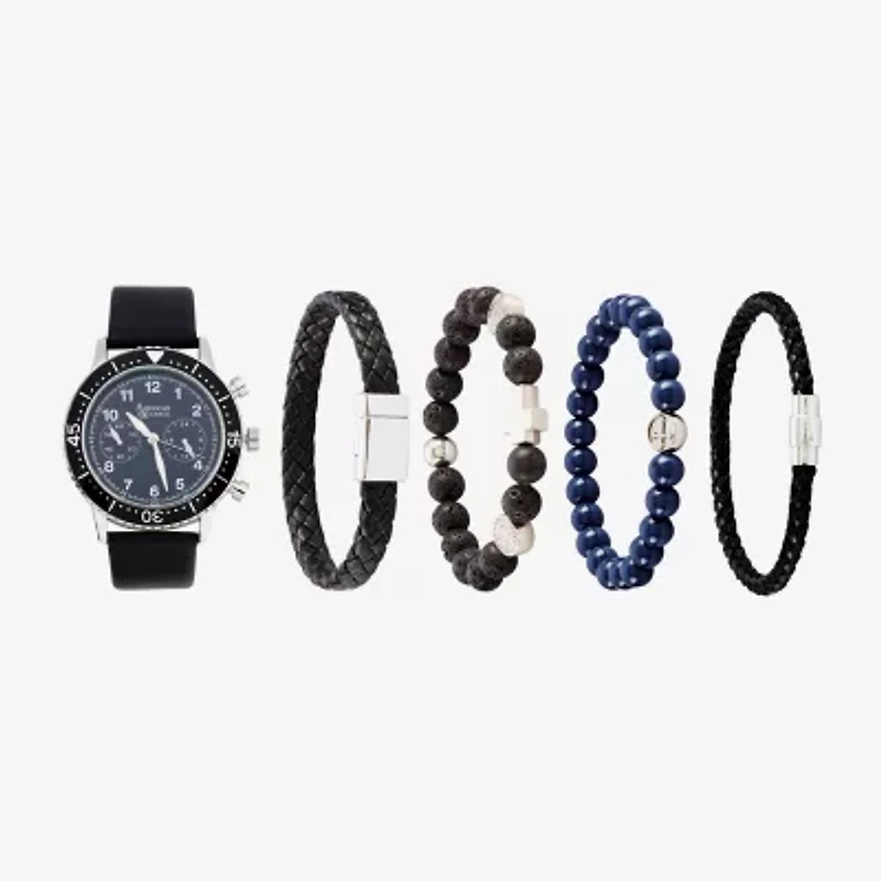 American Exchange Mens Black Strap Watch 9792s-42-J02
