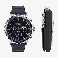 American Exchange Mens Black Strap Watch 9714s-42-G02