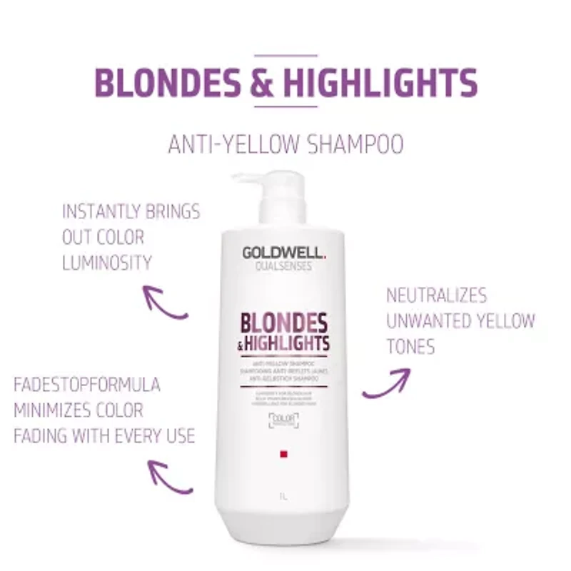 Goldwell Dualsenses Blondes & Highlights Anti-Yellow Shampoo 33.8 oz.