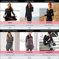 Cuddl Duds Womens Fleecewear Crew Neck Long Sleeve Thermal Shirt