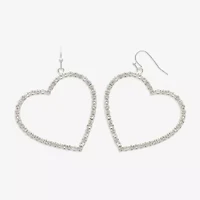 Mixit Womens Glass Heart Hypoallergenic Drop Earrings