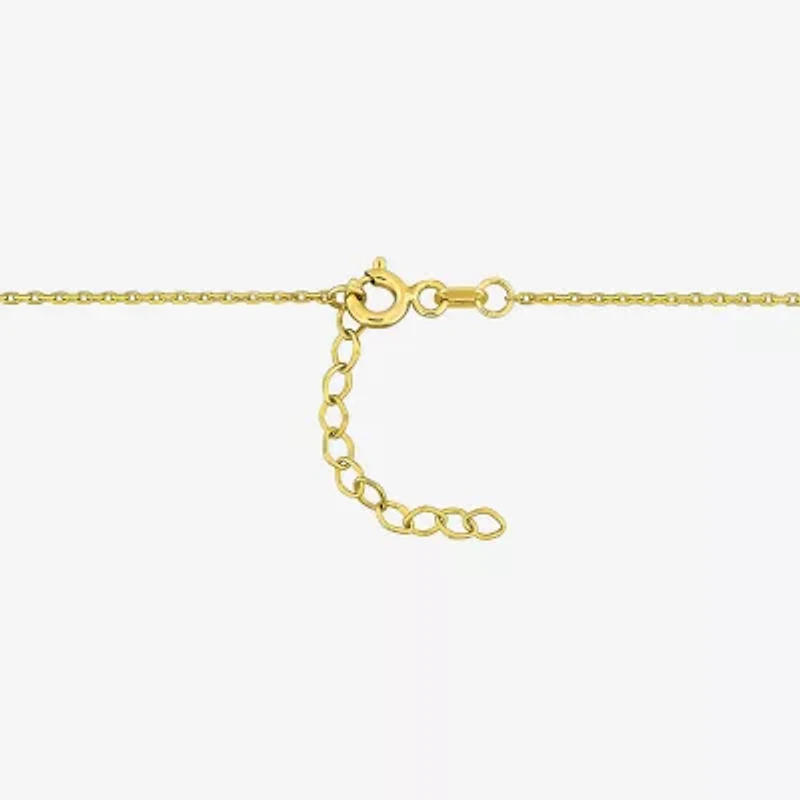 Womens White 10K Gold 17 Inch Y Necklace