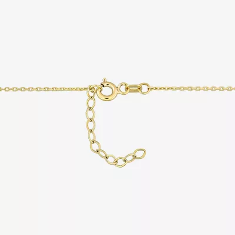 Womens White 10K Gold 17 Inch Y Necklace