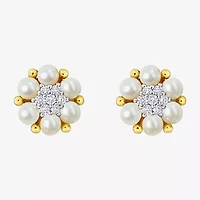 1/10 CT. T.W. White Cultured Freshwater Pearl 14K Gold 8.2mm Stud Earrings
