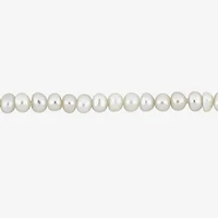 Womens White Cultured Freshwater Pearl 14K Gold Strand Bracelet