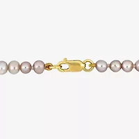 Womens White Cultured Freshwater Pearl 14K Gold Strand Bracelet