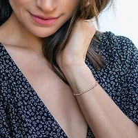 Womens White Cultured Freshwater Pearl 14K Gold Strand Bracelet