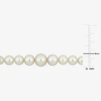 Womens White Cultured Freshwater Pearl 10K Gold Strand Bracelet