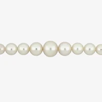 Womens White Cultured Freshwater Pearl 10K Gold Strand Bracelet