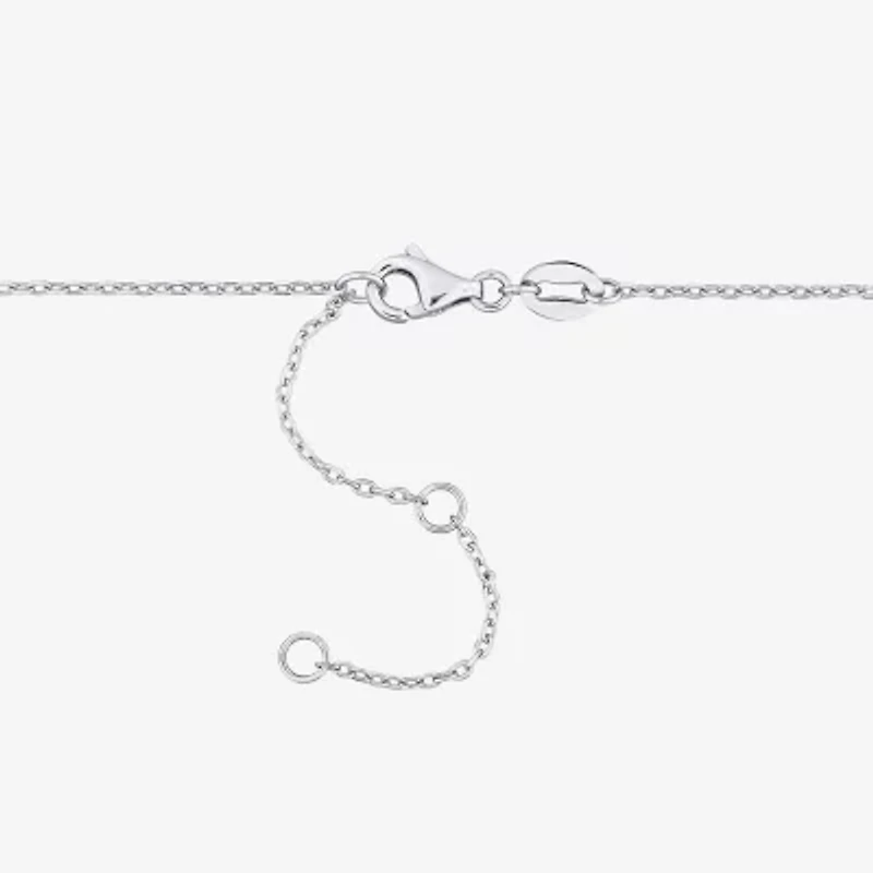 Womens White Sterling Silver 17 Inch Beaded Necklace