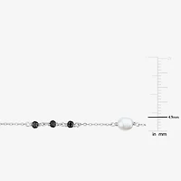 Womens White Sterling Silver 17 Inch Beaded Necklace