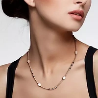 Womens White Sterling Silver 17 Inch Beaded Necklace