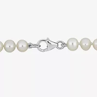 Womens White Sterling Silver 18 Inch Strand Necklace