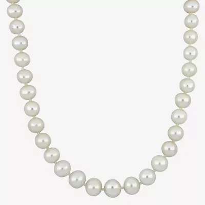 Womens White Sterling Silver 18 Inch Strand Necklace