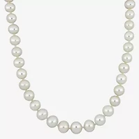 Womens White Sterling Silver 18 Inch Strand Necklace