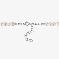 Womens White Sterling Silver 17 Inch Strand Necklace