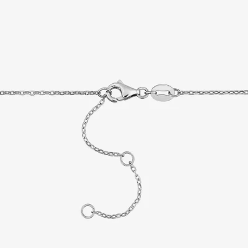 Womens Blue Sapphire Sterling Silver 16 1/2 Inch Beaded Necklace
