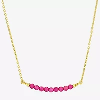 Womens Lab Created Red Ruby 18K Gold Over Silver 16 1/2 Inch Pendant Necklace