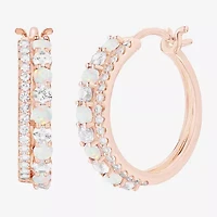 Womens Gemstone 14K Gold Over Silver 20mm Hoop Earrings