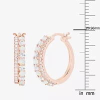 Womens Gemstone 14K Gold Over Silver 20mm Hoop Earrings