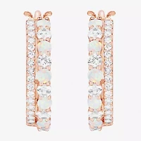 Womens Gemstone 14K Gold Over Silver 20mm Hoop Earrings